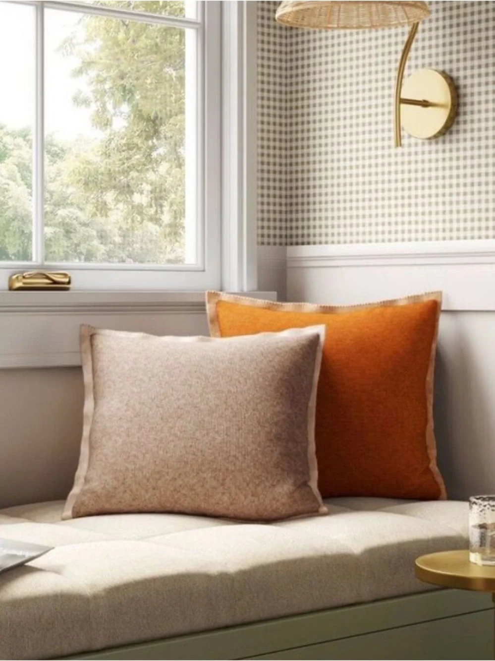 Threshold The Cozy Collection faux Cashmere Accent Pillow with Natural Trim